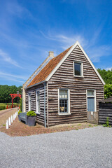 Wooden house in historic village Bourtange, Netherlands