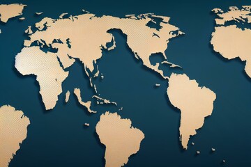 Fototapeta na wymiar Globe, world map made of blue dots. Isolated on transparent background. Generative AI