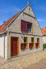 Colorful old house in the fortress town Bourtange, Netherlands