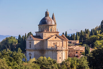 Italy, Tuscany, Montepulciano, Exterior of San Biagio church in summer