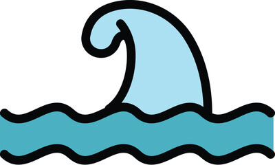 Underwater orca icon. Outline underwater orca vector icon for web design isolated on white background color flat