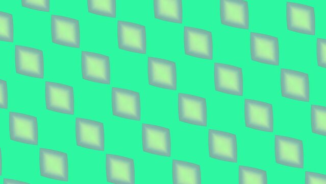 Shiny yellow purple rhombus shape pattern. Bright green background. Seamless motion of geometric elements. Loop animation. Simple template in fresh spring colors for banner, wallpaper. Happy birthday