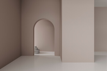 Three dimensional render of empty unfurnished room