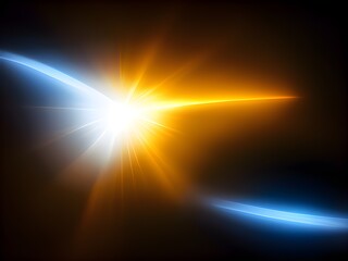 colorful abstract light. bright light shines brightly on black background. radiant flares. Generative AI.