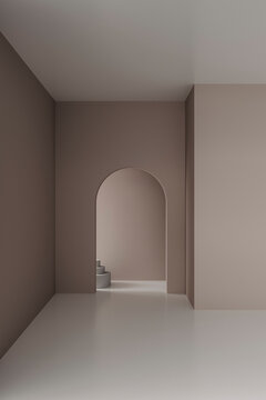 Three dimensional render of empty unfurnished room
