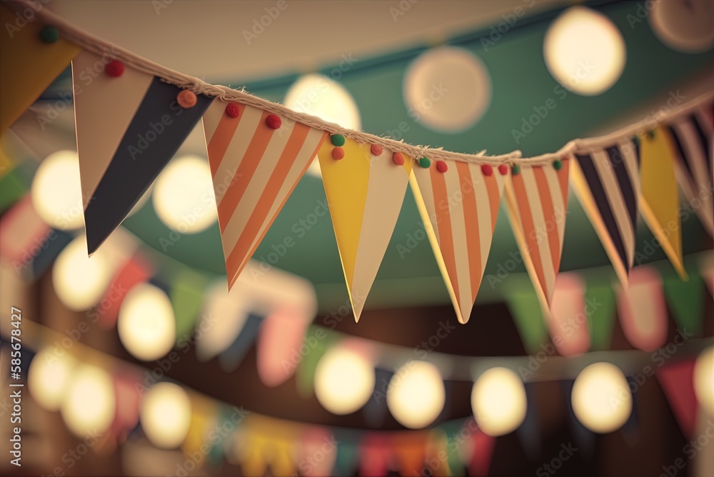 Poster exquisite bunting captured in close-up selective focus photo generative ai