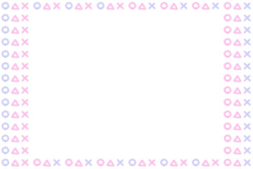 ピンク色の記号のフレーム素材(透過)