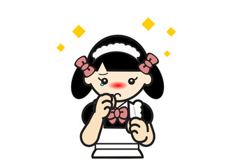 Obraz premium うるうる顔のメイドの女の子