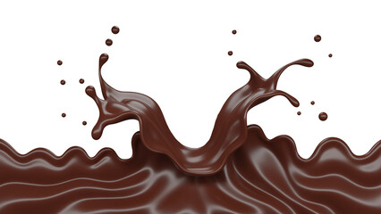 Chocolate  splasht png file , 3D Rendering, 3D illustration