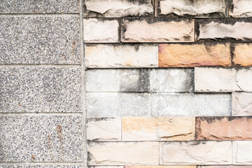 Water damaged wall in an old house. Water damage building interior. wall house broken. wall concrete crack.