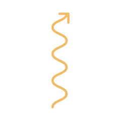 Yellow Zigzag Up Arrow Cute Hand Drawn