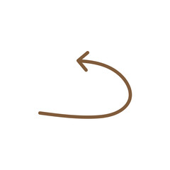 Brown U Turn Arrow Cute Hand Drawn © mositron