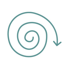 Green Swirly Arrow Cute Hand Drawn