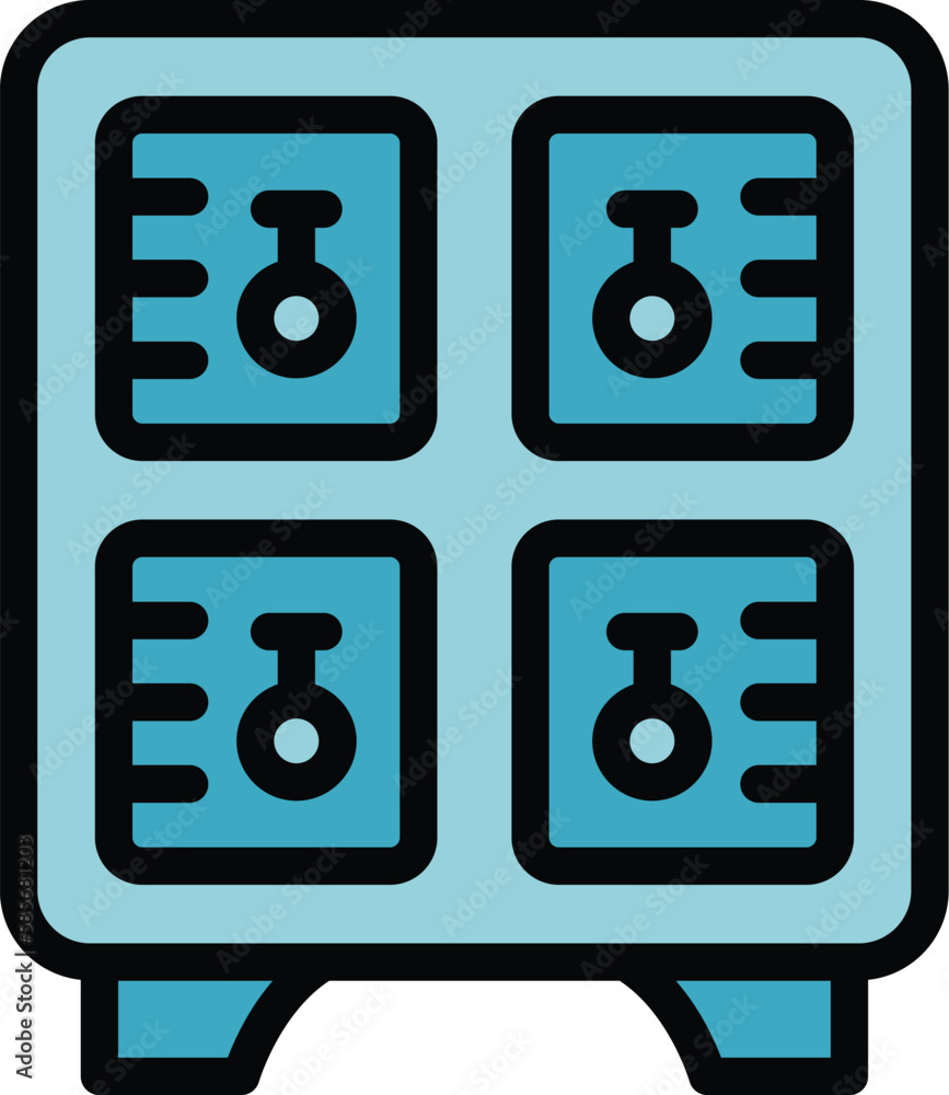 Aufkleber aquapark locker icon. outline aquapark locker vector icon for web design isolated on white backgroun