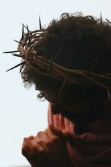 Jesus Christ with crown of thorns - 585682209