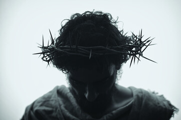 Jesus Christ with crown of thorns - 585682214