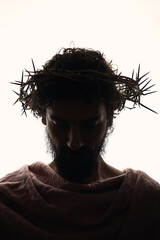 Jesus Christ with crown of thorns - 585682216