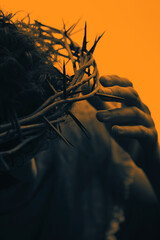 Jesus Christ with crown of thorns - 585682225