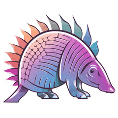 Armadillo animal, vector isolated on transparent background