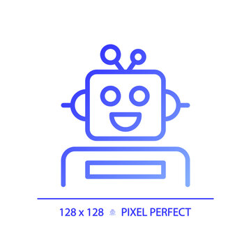 Robotics and STEM pixel perfect gradient linear vector icon. Construct simple machines. Students technological skills. Thin line color symbol. Modern style pictogram. Vector isolated outline drawing