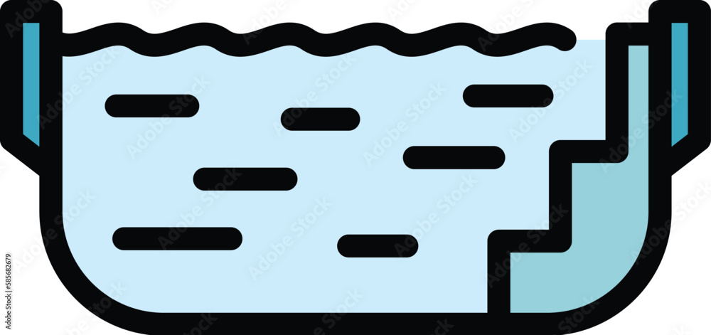 Poster summer pool icon. outline summer pool vector icon for web design isolated on white background color 