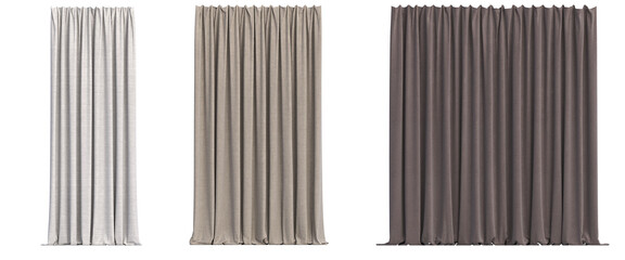 curtain isolated on a transparent background, interior decorations, 3D illustration, cg render