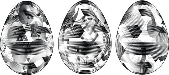 Fototapeta premium Easter Egg Design. Vector oval shape. Ornament Easter eggs set.