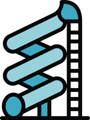 Water loop icon. Outline Water loop vector icon for web design isolated on white background color flat