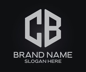 C B initial letter logo design template