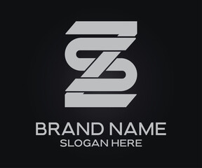 Z S initial letter logo design template