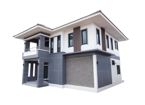 house modern contemporary style on transparent background png file