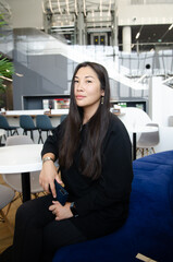 portrait of an asian woman in the airport