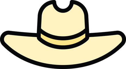 Ranch cowboy hat icon. Outline Ranch cowboy hat vector icon for web design isolated on white background color flat