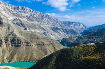 Canyon river in the high rocky mountains. 