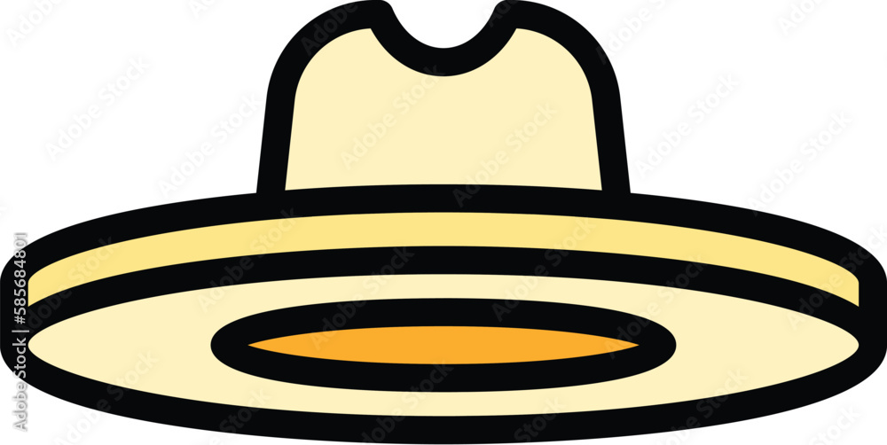 Poster ranch hat icon. outline ranch hat vector icon for web design isolated on white background color flat
