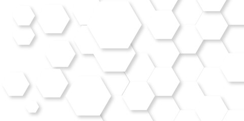 3d Hexagonal structure futuristic white background and Embossed Hexagon , honeycomb white Background ,light and shadow ,Vector.