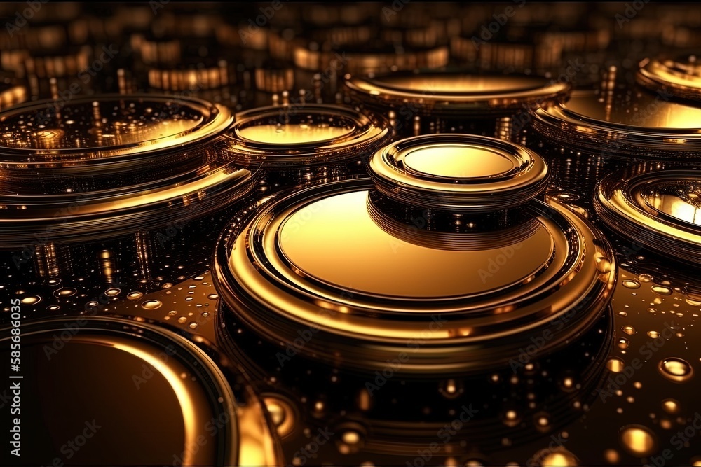 Poster close up of colorful round objects. generative ai
