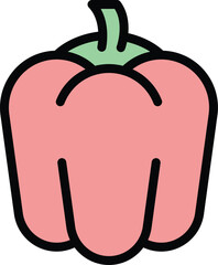 Garden paprica icon. Outline Garden paprica vector icon for web design isolated on white background color flat