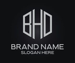 B H D initial letter logo design template
