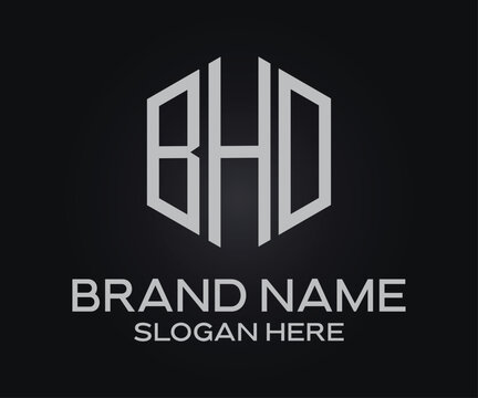 B H D initial letter logo design template