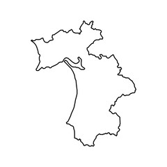 Setubal Map, District of Portugal. Vector Illustration.