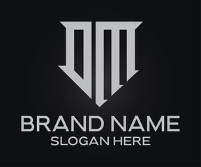 O M initial letter logo design template