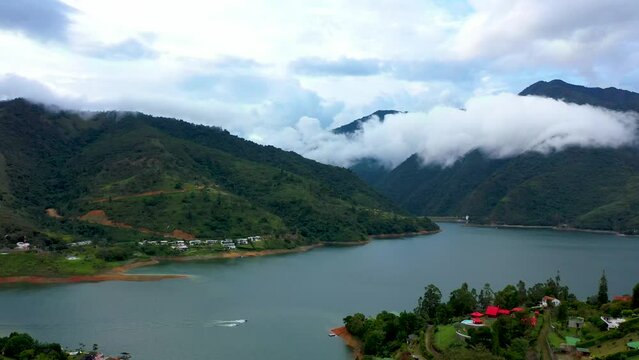 Calima Lake in Colombia-Landscape 4K Aerial shot
