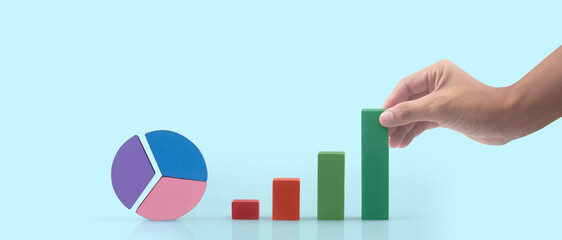 Business connecting chart in a hand