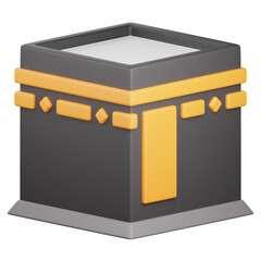 3D Render Kaaba Icon, illustration isolated on white background, suitable for website, mobile app, print, presentation, infographic, and other projects.