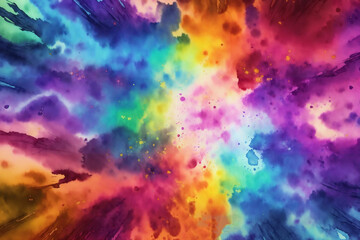 Obraz na płótnie Canvas Color explosion with watercolors created with Generative AI technology