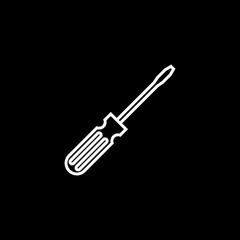 Fototapeta premium Screwdriver icon isolated on black background 