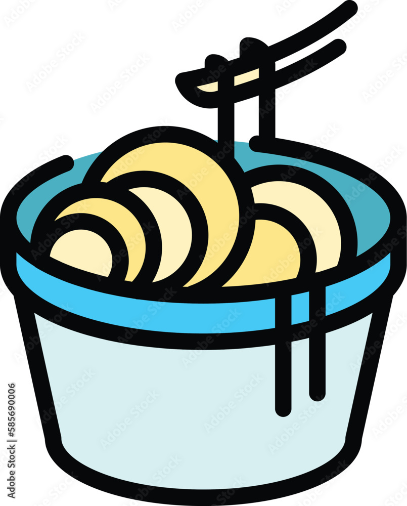 Poster noodles box icon. outline noodles box vector icon for web design isolated on white background color 