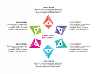 6-step cycle business, corporate infographic