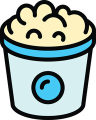 Popcorn box icon. Outline Popcorn box vector icon for web design isolated on white background color flat